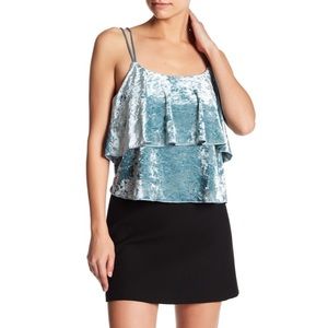 Romeo and Juliet Couture Top Flounce Velvet Tank
